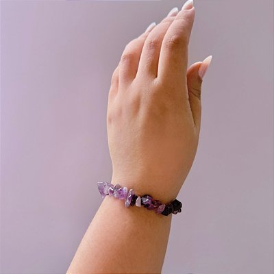 Pulseira de Ametista – Pedra Natural Cristal da Intuição e Espiritualidade