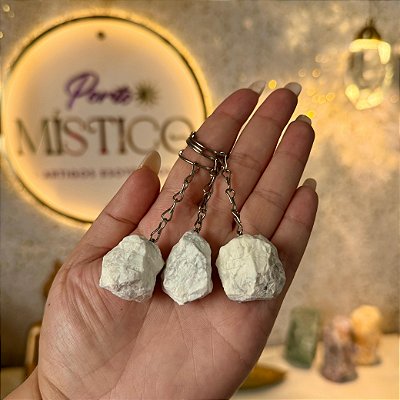 Chaveiro de Howlita Bruta – Paz Mental, Ansiedade e Clareza Emocional