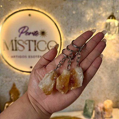 Chaveiro de Ametista Queimada "Citrino" - Design Elegante e Brilho Único