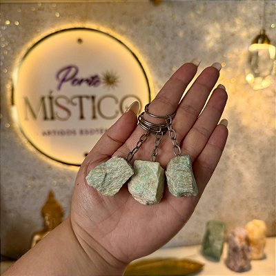 Chaveiro de Amazonita Bruta – Comunicação, Calma e Autenticidade