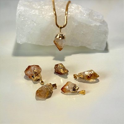 Pingente Ametista Queimada "Citrino" - Abundância, Prosperidade e Energia positiva