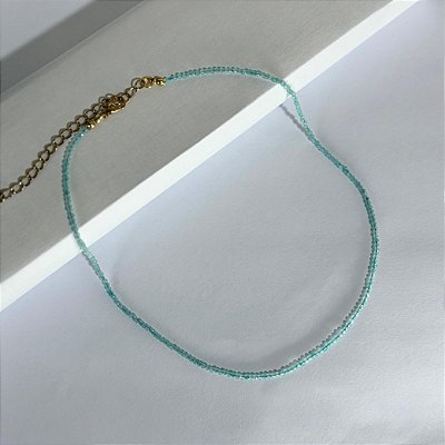 Colar de Água-Marinha 2mm Multifacetado – Pedra Natural