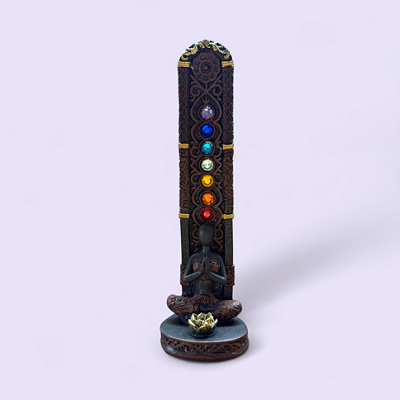 Incensário Yoga 7 Chakras – Resina 19 cm