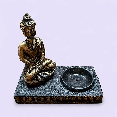 Incensário Buda Meditando | Resina 9 cm