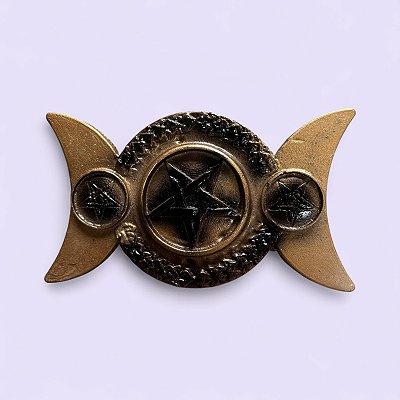 Incensário Triluna – Dourado com Preto em Resina