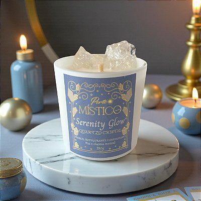 Serenity Glow - Vela Aromática | Quartzo Cristal