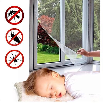 Tela Rede Mosqueteiro Contra Insetos Com Velcro Para Janela