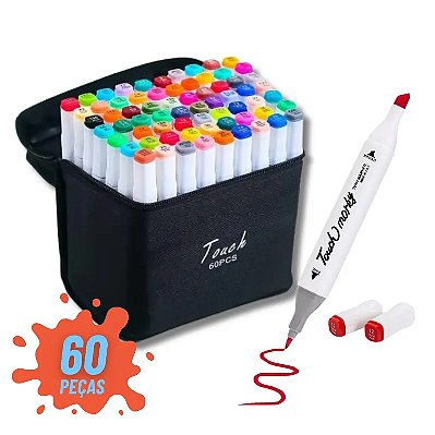 Kit De Canetas Marcador Permanente Ponta Dupla