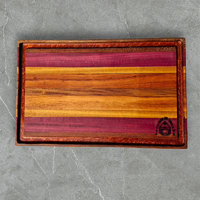 Tábua de Churrasco de Marchetaria Horizontal - Elegância e Funcionalidade na Cozinha