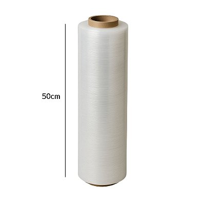 Bobina de Filme Strech Transparente 50cm x 2kg 0,025 micras