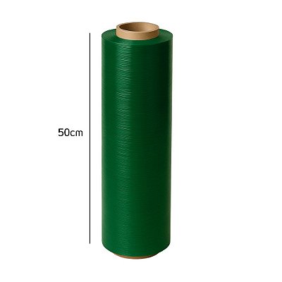Bobina de Filme Strech Verde 50cm x 2kg 0,025 micras
