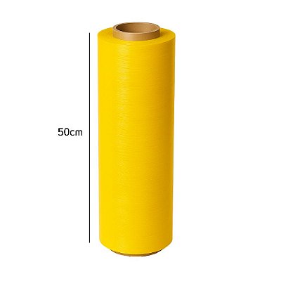 Bobina de Filme Strech Amarelo 50cm x 2kg 0,025 micras