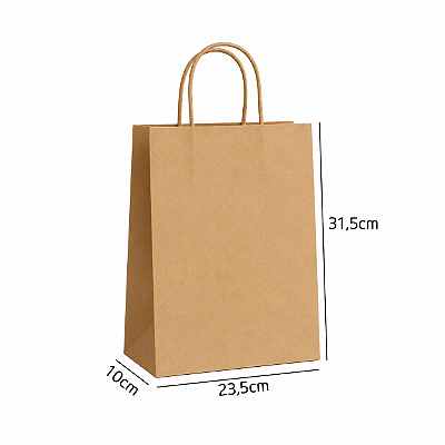 Sacola Kraft M 23,5x10x31,5