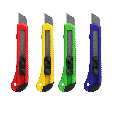 Estilete Lamina Larga 18Mm Gatte (Cores Sortidas)