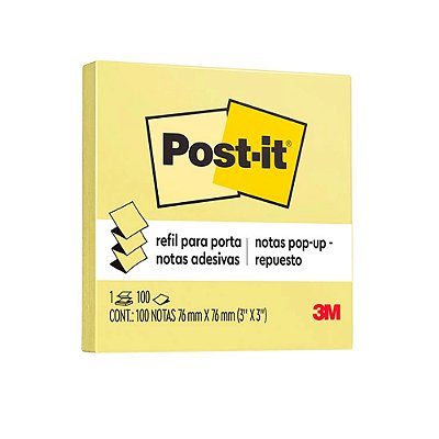 Bloco Auto Adesivo 76X76Mm 100Fls Amarelo Post-It 3M