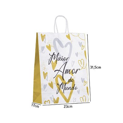 Sacola de Papel Maior Amor 23,5x10x31,5