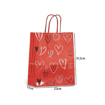 Sacola de Papel Amore 23,5x10x31,5
