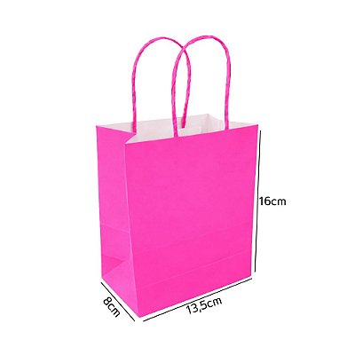 Sacola de Papel Pink Mini 13,5x8x16