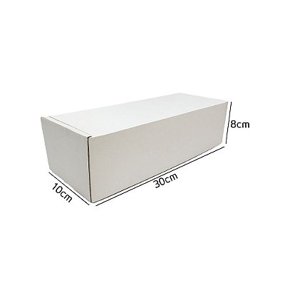 Caixa de Papelão Branca n68 30x10x8