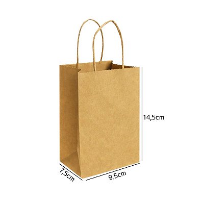 Sacola de Papel Kraft PP 9,5x7,5x14,5