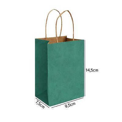 Sacola de Papel Kraft Azul Céu PP 9,5x7,5x14,5