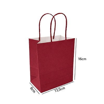Sacola de Papel Marsala Mini 13,5x8x16