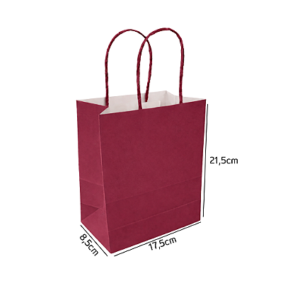 Sacola de Papel Marsala P 17,5x8,5x21,5