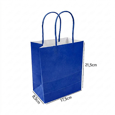 Sacola de Papel Azul Bic P 17,5x8,5x21,5