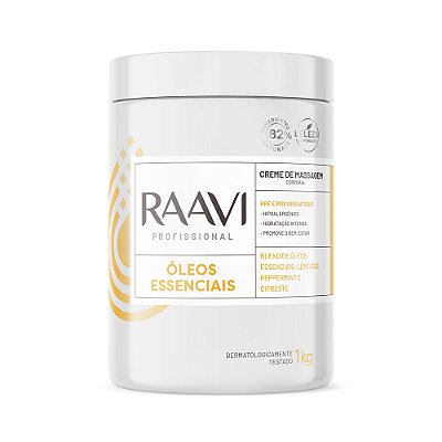 Creme de massagem óleos essenciais - Raavi