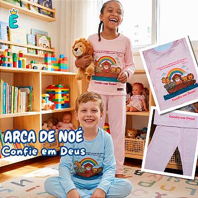 Pijama Infantil Cristão (Arca de Noé)