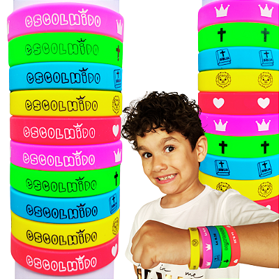 Pulseira de Silicone Cristã Escolhido Kids