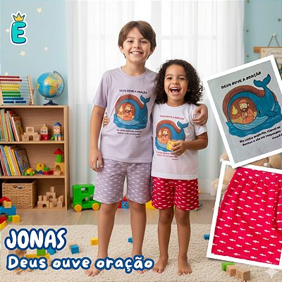 Pijama infantil Cristão - curto (Jonas)