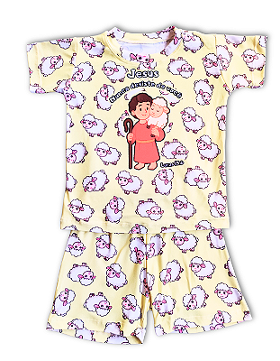Pijama infantil Cristão - curto (Ovelha perdida)