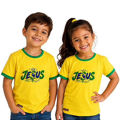 Camisa Brasil Jesus Infantil