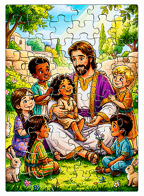 Quebra-cabeça - Jesus e as crianças - 60 Pç