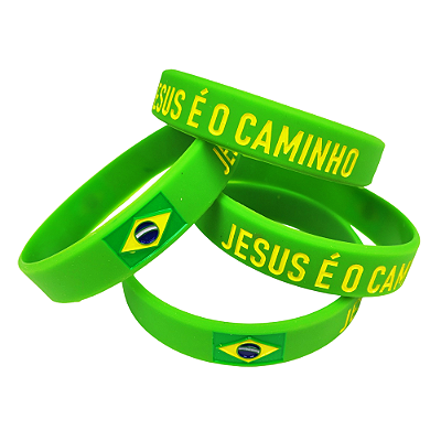 Pulseiras Silicone Brasil - Jesus É O Caminho
