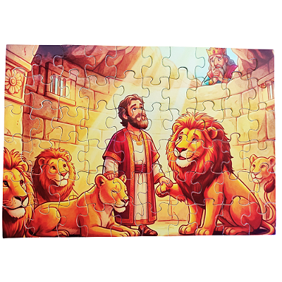 Quebra-cabeça - Daniel e os leões - 60 Pç