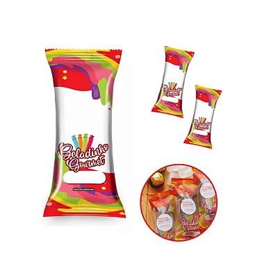 Saco Externo BOPP 7x19 - Geladinho - VERMELHO GELADINHO GOURMET - 01 Caixa (3.000 sacos)