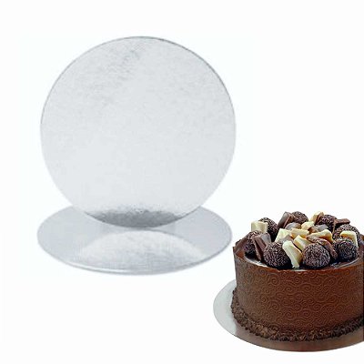 Base Laminada Porta Bolo Cakeboard 31 cm Prata - Pct 10 unid