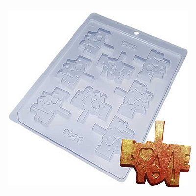 Forma Chocolate Simples Amor I Love You Ref. 9669 - 5 formas