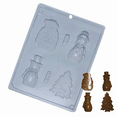 Forma Chocolate Simples Boneco de Neve Natal 153 - 5 formas