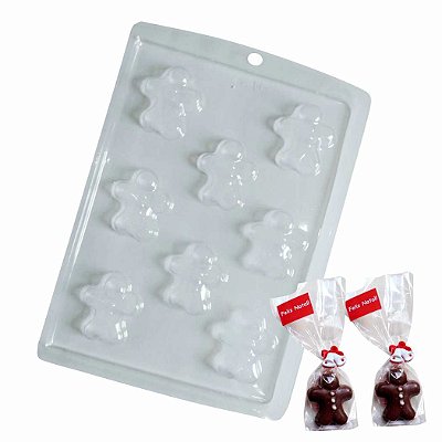 Forma Chocolate Simples Bonequinho de Natal 610 - Pct 5 unid