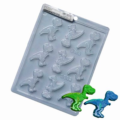 Forma Chocolate Simples Dinossauro Ref. 9662 - Pct 5 formas