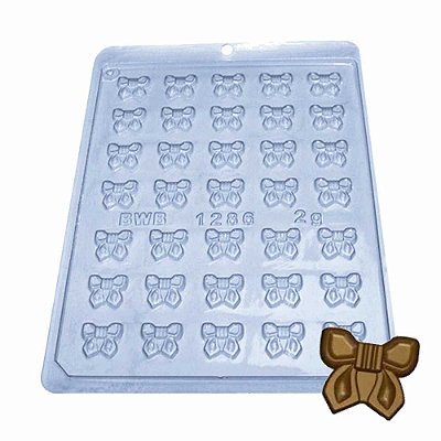 Forma Chocolate Simples Lacinho Ref. 1286 - Pacote 5 formas