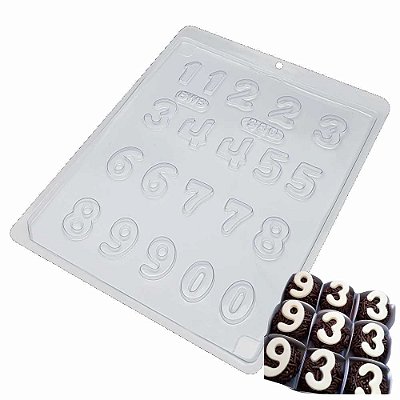 Forma Chocolate Simples Números Ref. 380 - Pacote 5 formas