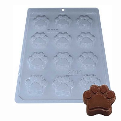 Forma Chocolate Simples Pata de Cachorro Ref 9411 - 5 unid