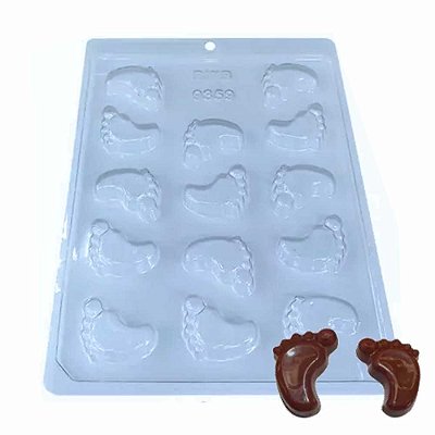 Forma Chocolate Simples Pé de Nenem Ref 9359 - Pct 5 formas