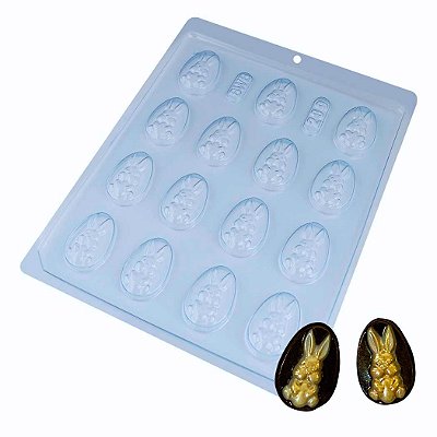 Forma Chocolate Simples Tabletinho Coelho Ref. 209 - 5 unid