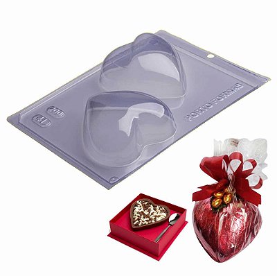 Forma Coração de Chocolate 200g Ref 41 com Silicone - 2 unid