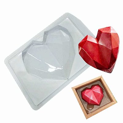 Forma Chocolate Coração Lapidado 500g Silicone FP135 - 2 und